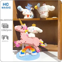 

GEJIA Animal Building Blocks Balloon Dessert Gentleman White Dog Horse Rainbow Pet Mini Diamond Bricks Toy for Children Kid Gift