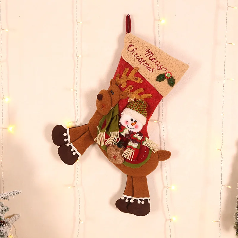 

Christmas Stocking Socks Xmas Old Man Snowman Candy Bag Gift Pocket Decor