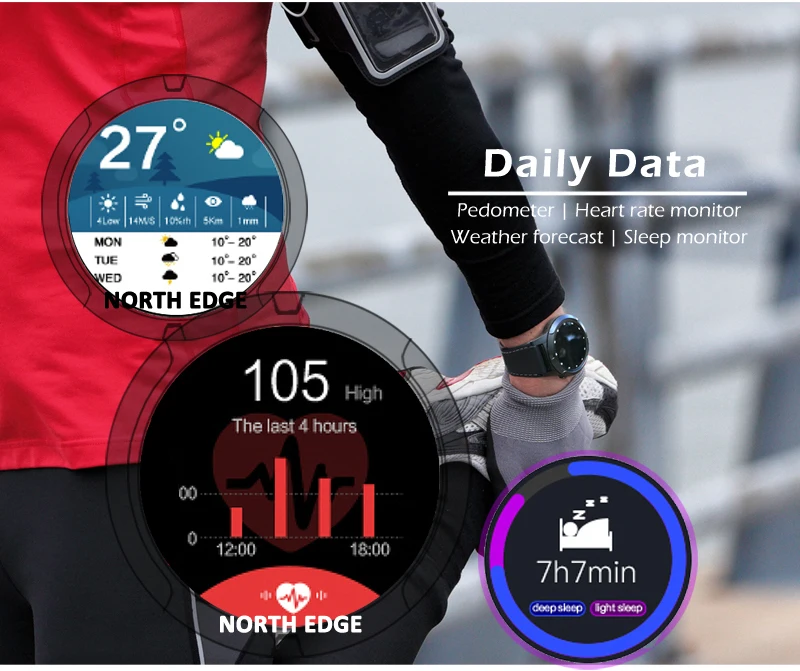Северная режущая кромка спортивные Смарт-часы фитнес gps кровяное давление пульсометр монитор сна компас наручный умный Браслет для IOS Android