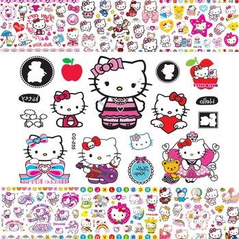 

Lovely Pink Cat Cartoon Kitty Temporary Tattoos For Girls Kids Gifts Fake Tatoos Paste Water Transfer 3D Children Tattoo Sticker