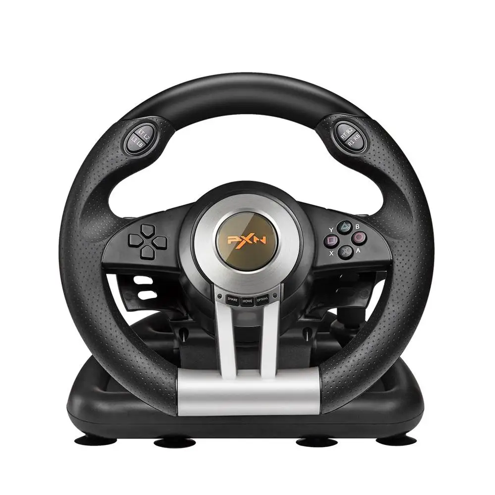 PXN V3II гоночный Игровой руль с педалью тормоза для PC/PS3/PS4/xbox ONE/SWITCH - Цвет: Черный