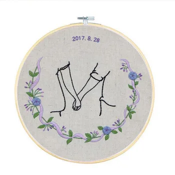 

DIY Embroidery Beginners Kits Pre-Printed Floral Pattern Cross Stitch With Hoop Embroidered Cloth Suit