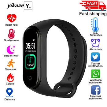 

M4 Pro Smart Band Thermometer Bluetooth Waterproof Smart Bracelet Heart Rate Blood Pressure Men Women Smartwatch Fitness Tracker