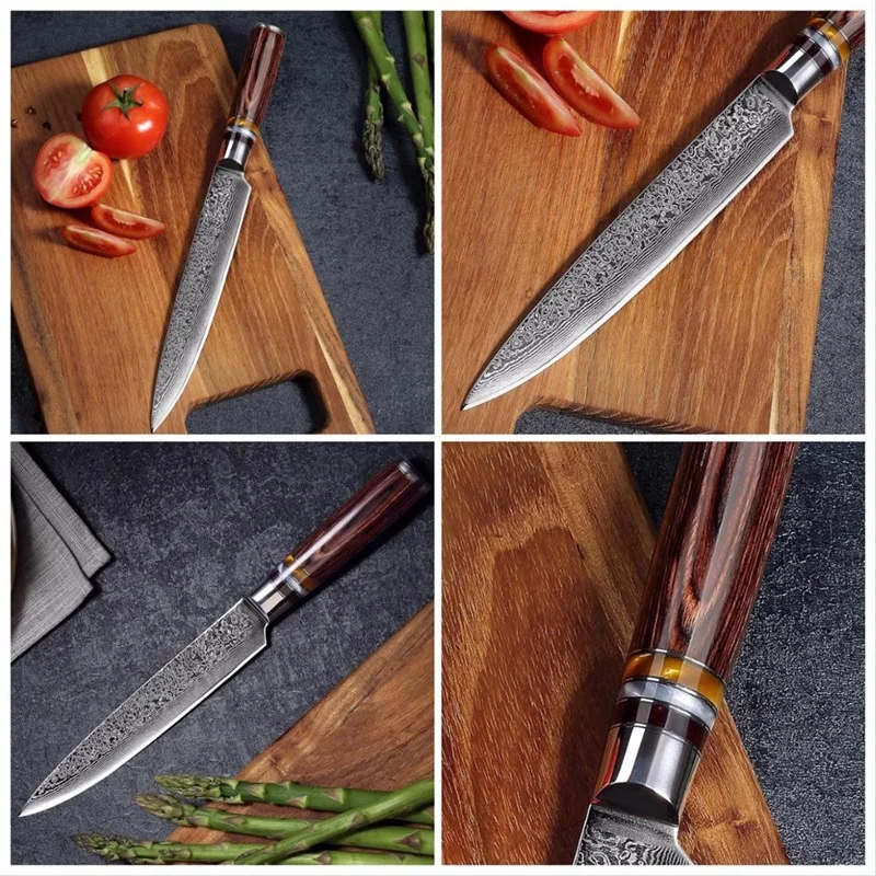 GRANDSHARP дамасский Набор ножей 2 шт. набор кухонных ножей для нарезки кухонные ножи японский дамасский VG10 стальные лососевые инструменты для суши