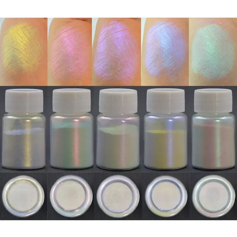 5Pcs Magic Aurora Resin Mica Pearlescent Pigments Colorants Resin Jewelry Making Glue Tool afbeelding