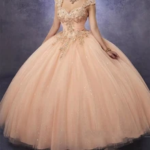 Сверкающие Бальные платья со съемными лямками с аппликацией на талии 16, кружевные платья на выпускной Hot9 vestidos de 15 anos