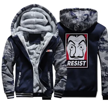 

Money Heist Coats House Of Paper Winter CoatLa Casa De Papel Hoodies Sweatshirts Thick Jackets 2020 New Camo Fleece Outwear