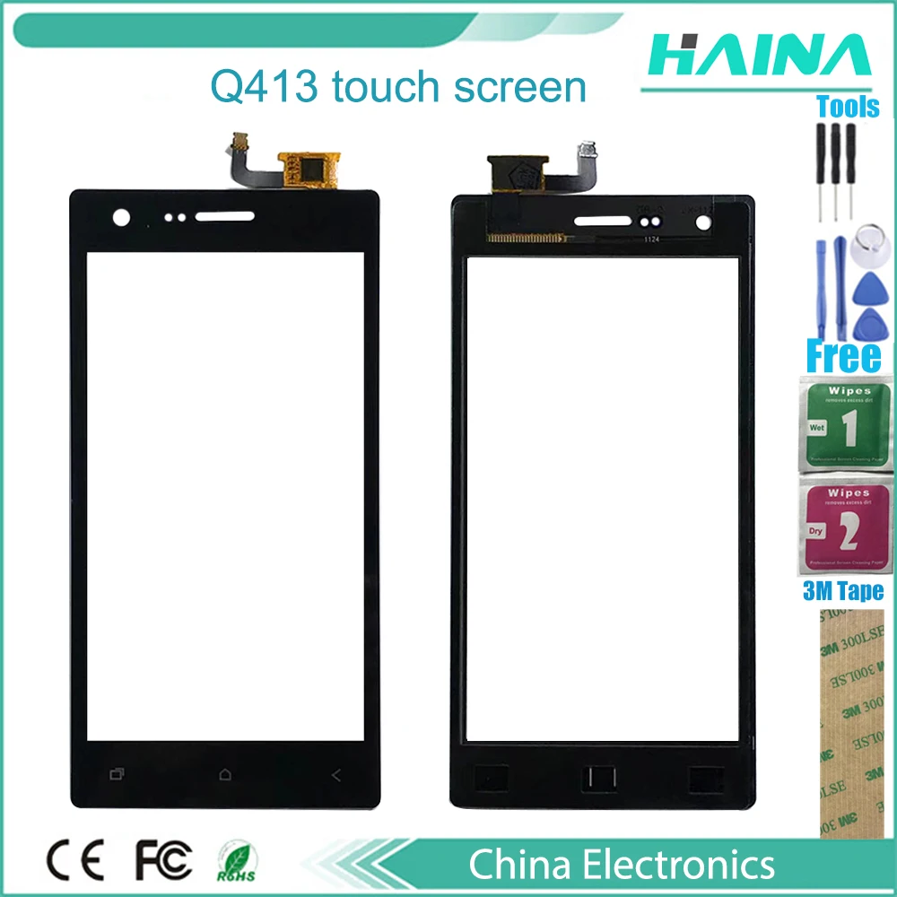 Сенсорный экран для телефона 3M Для Micromax Q413 сенсорный дигитайзер переднее стекло