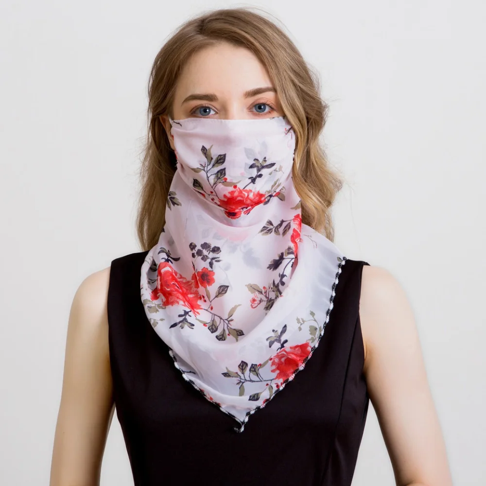 Hot sell mouth mask Lightweight Face Mask scarf Sun Protection Outdoor Riding Masks Protective silk Scarf Handkerchief |