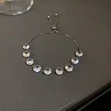 

Zircon bracelet female niche luxury adjustable pull-out style hand accessories simple cool girls girlfriends free shipping