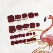 Инструменты для маникюра с алмазной палочкой, полностью винно-красные ногти для ногтей