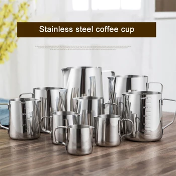 

Sparkling Stainless Steel Coffee Pot With Thickened Handheld For Drawing Flowers On The Cup JS22