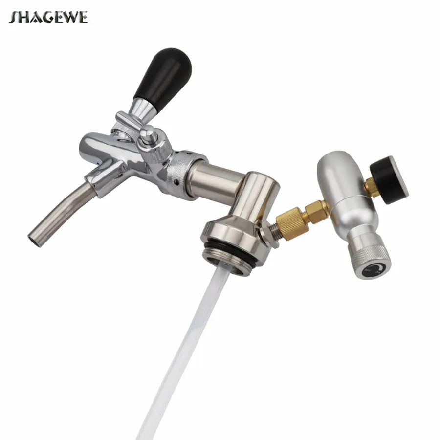 

Stainless mini growler Beer Spear with Adjustable tap Faucet with CO2 Injector Premium Home brewing Bar Accessories