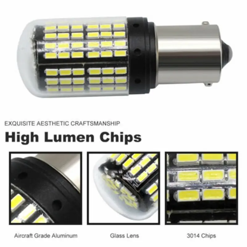 Популярные светодиоды для автомобиля 2 шт. T20 7440 W21W 144smd W21W 7440 Водонепроницаемый Автомобильный светодиодный автомобильный световой сигнал передний свет сигнальная Поворотная лампа свет