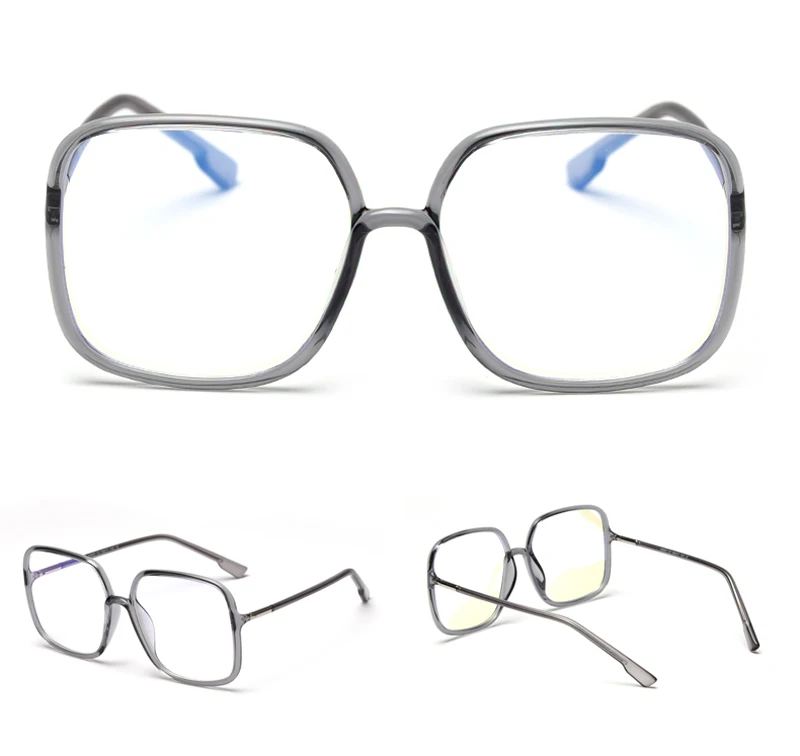 Peekaboo черные TR90 большие очки Квадратные женские прозрачные линзы мужские ретро оптические очки прозрачные зеленые аксессуары