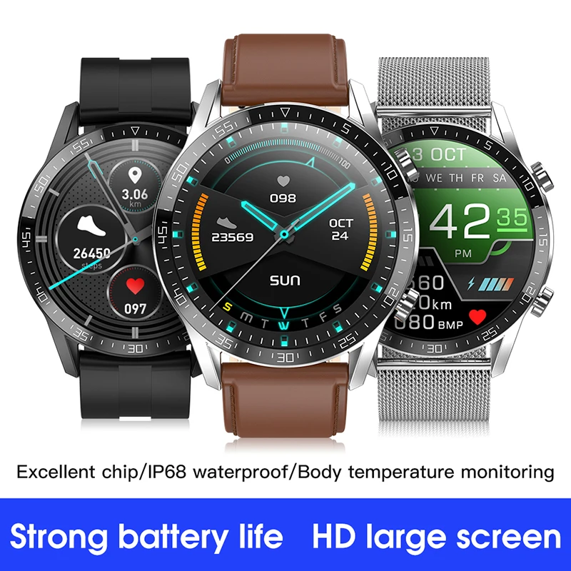 

T03 Smart Watch Thermometer IP68 Waterproof Fitness Tracker Blood Pressure ECG Smart Band Sports for Android Phone