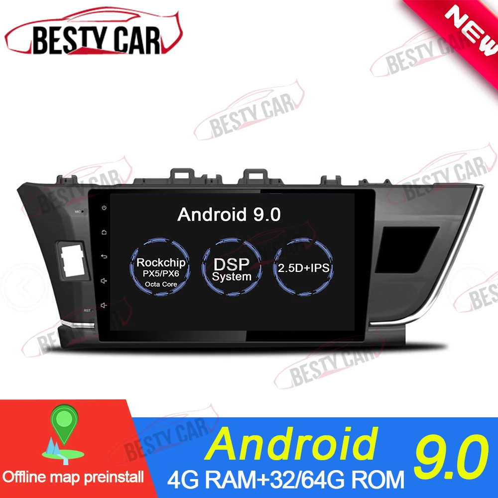" Android 9,0 Автомобильный мультимедийный плеер стерео для Toyota COROLLA- Тайвань Версия навигации головное устройство радио DSP 2.5D+ ips
