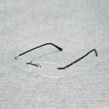 

Vintage Titanium Alloy Rimless Sunglasses Men for Outdoor Square Clear Glasses Frame Optical Metal Frame Eyewear for Reading
