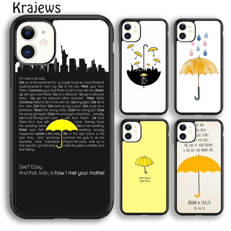 Желтый зонт krajew HIMYM желтый чехол для телефона iPhone 5s 6s 7 8 plus X XS XR 11 12 13 pro max Samsung S8 S9 S10 |