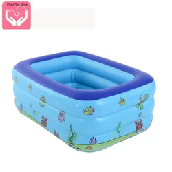 Piscine gonflable à trois couches, baignoire d'été pour bébé, dessin animé, bassin de pêche 