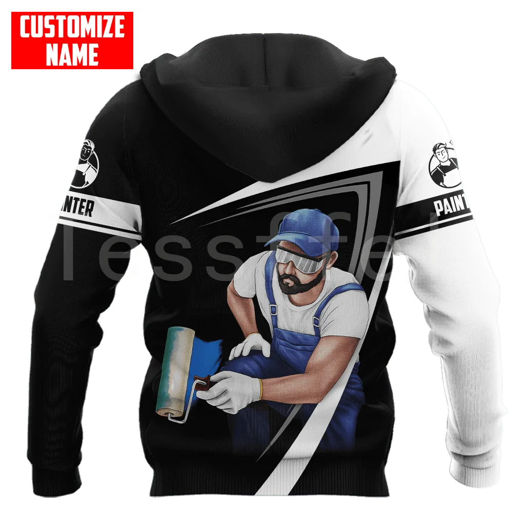 Tessffel Painter Worker 3D Printed 2022 New Fashion For Men/Women Hooded Sweatshirt Zipper Hoodies Casual Unisex Pullover P09 3