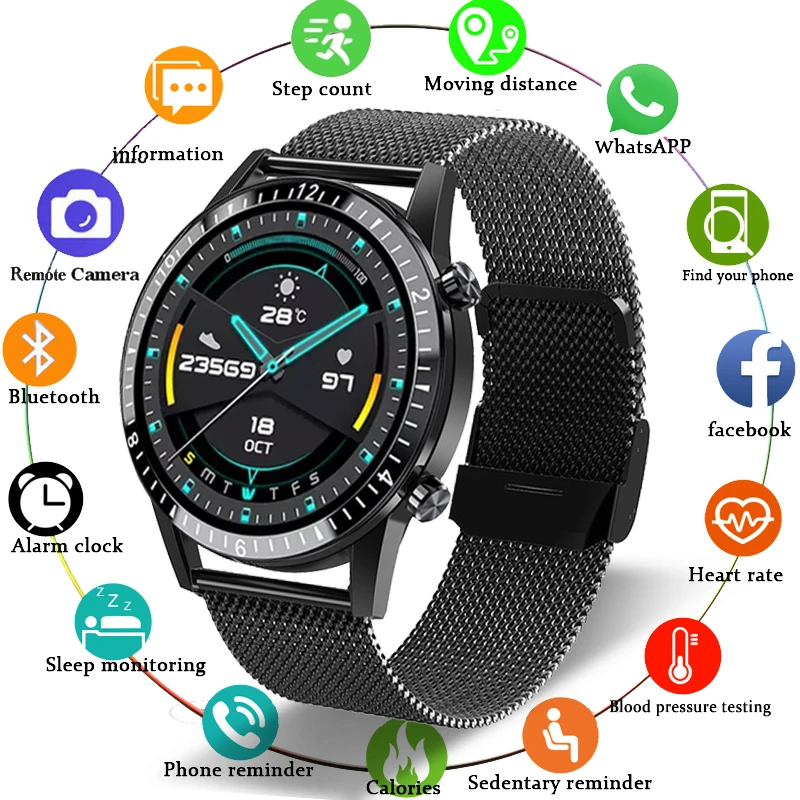 OLPAY-reloj inteligente deportivo para hombre, dispositivo resistente al agua IP67, completamente con pantalla táctil, Bluetooth, para Android e ios, 2021