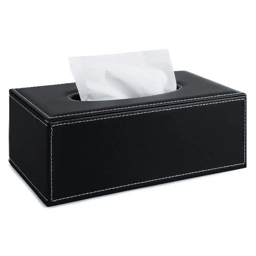 Tissue Cover Box Square PU Leather Tissue Holder for Home Office Car (BLACK) Tissue Cover Box Square PU Leather Tissue Holder for Home Office Car (BLACK)