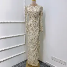 

None Hijab Fashion Islamic Abaya Dubai Turkey Indian Muslim Long Dress Printed Folded Kaftan Longue Femme Dresses Women Caftan