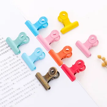 

5 pcs/Pack 8 Colors Paper Clips Kawaii Stationery Clear Binder Clips Photos Tickets Notes Letter Paper Clip Stationery