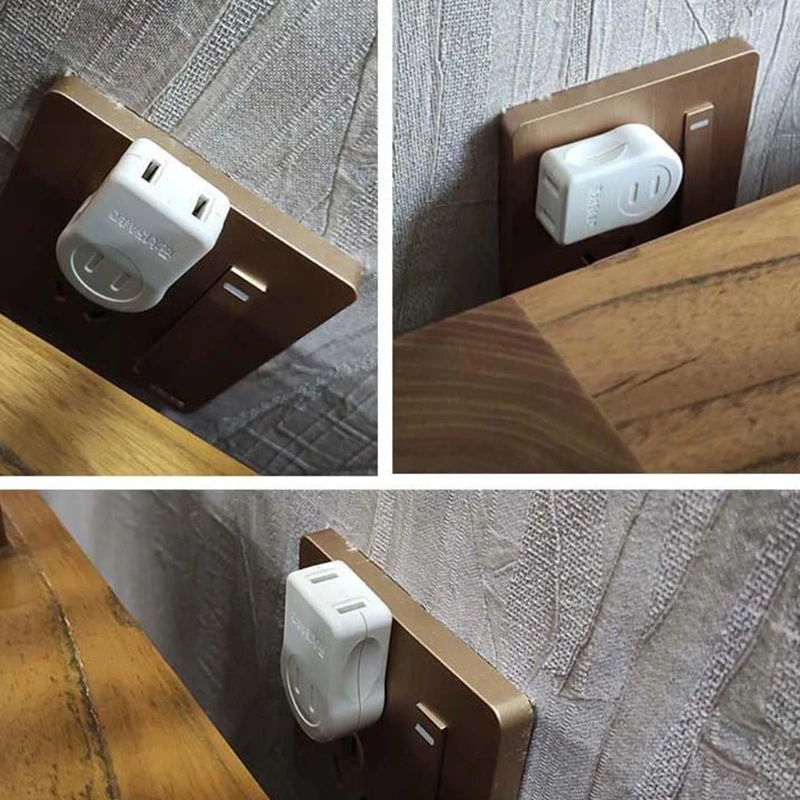 Plug Male to Female Socket 2 Outlets 90 Degree Down or Right Angle Plug Extender, Wall Adapter