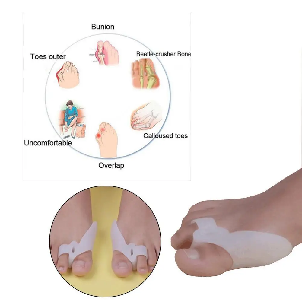 2 шт Силиконовые буйон пальцы ног корректор ортопедический выпрямитель сепаратор облегчение боли
