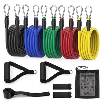 

11Pcs Resistance Bands Pull Rope Exercise Flags Fitness Gym Stretch Expander Yoga Bunting Resistance Bands Set Workout Equipment