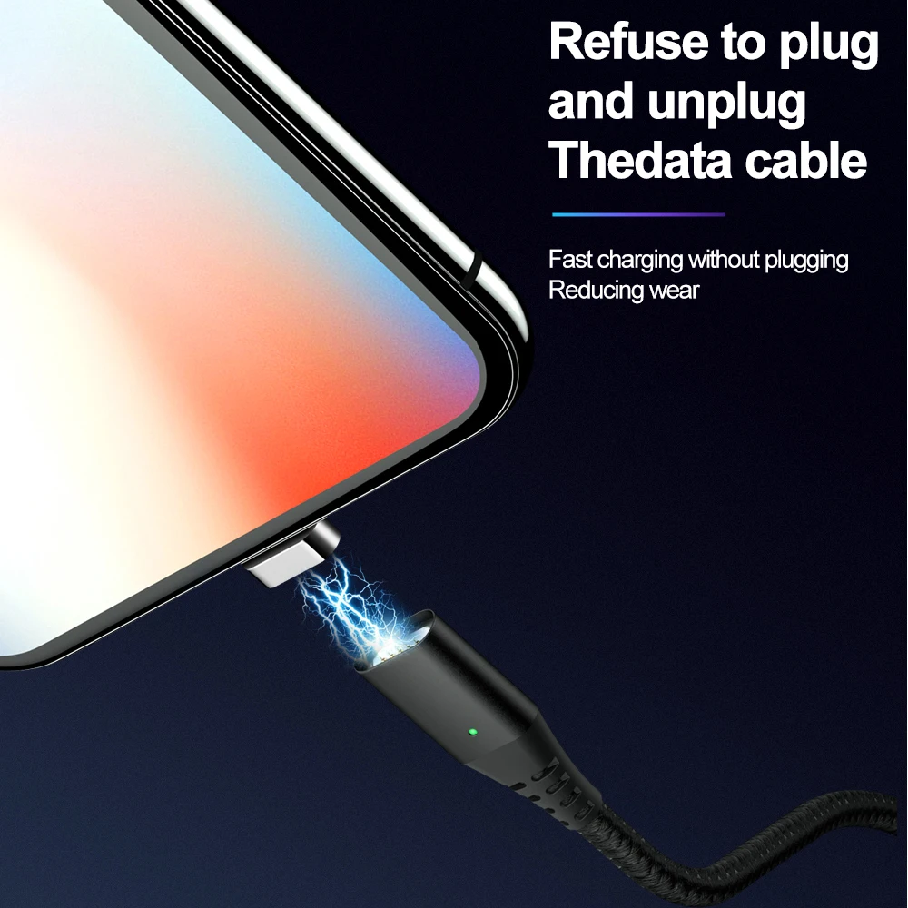 Swalle 1 м 2A Магнитный USB кабель для Xiaomi samsung iPhone X 8 7 6 кабель Micro usb type C кабель Быстрая зарядка кабель зарядное устройство Шнур