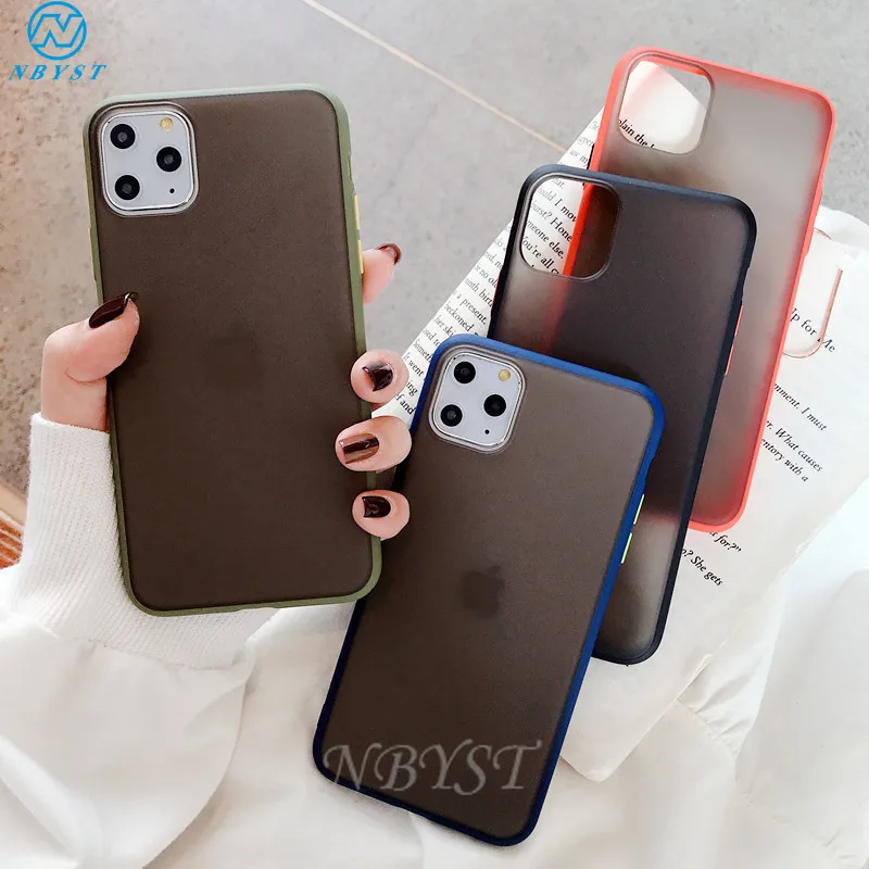 Hybrid Matte Bumper Case For Iphone 13 12 11 Pro Xr Xs Max Shockproof Soft Silicone Frame Cover