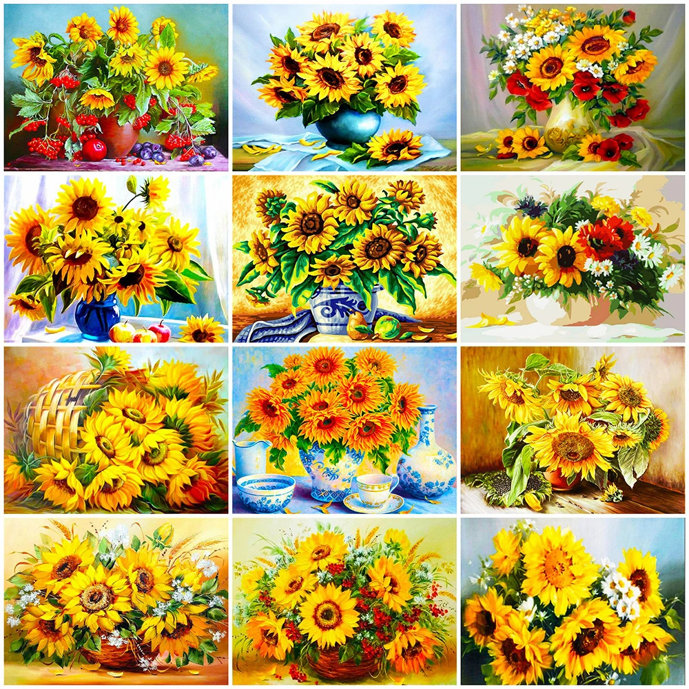 Evershine 5D DIY Diamond Painting Sunflower Full Square Embroidery Flower Cross Stitch Kit Rhinestones Mosaic Home Decor | Дом и сад