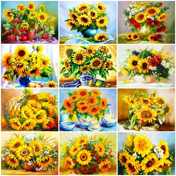 

Evershine 5D DIY Diamond Painting Sunflower Full Square Diamond Embroidery Flower Cross Stitch Kit Rhinestones Mosaic Home Decor