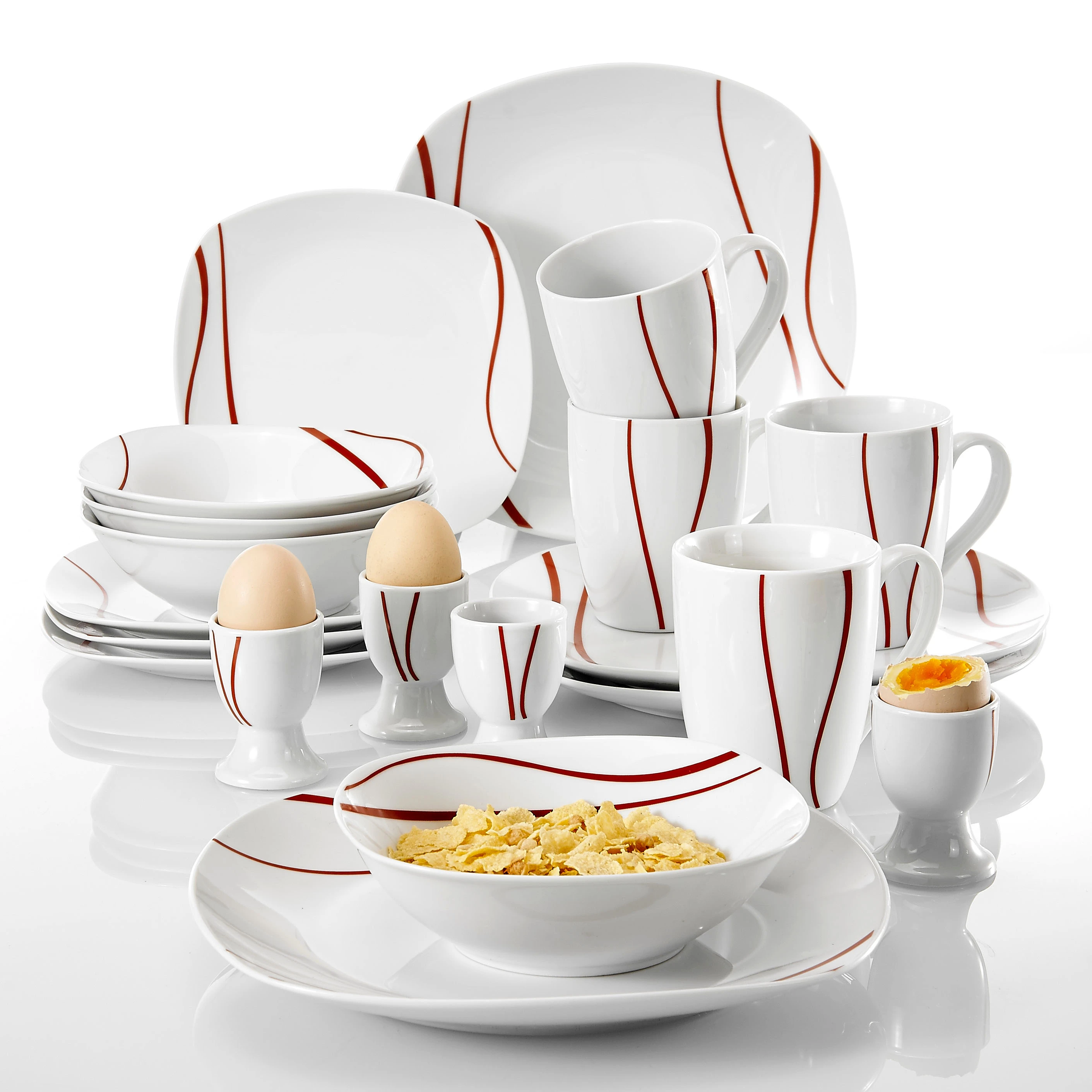 Malacasa Felisa Set Of 20 Porcelain Dinnerware Set For 4 Person Dinner Set With Dinner Plates Soup Plates Dishes Egg Dessert Cup Dinnerware Sets Aliexpress