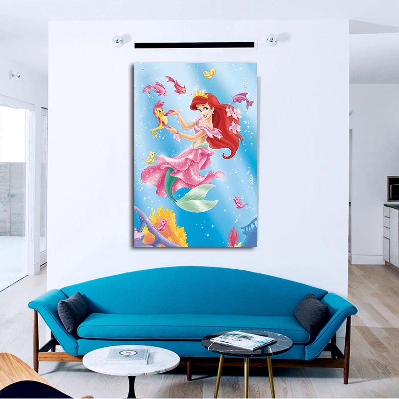 

DIY colorings pictures by numbers with The Mermaid picture drawing Relief painting by numbers framed Home