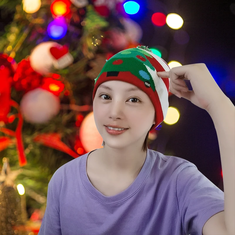 1pc Led Christmas Hats Beanie Sweater 