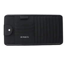 Tefanball Car Leather Multifunction CD Storage Box Car Sun Visor CD Case For DVD Case Glasses Folder Business Card Holder CD Bag cute short plush headset ball style cd storage bag red holds 24 cd