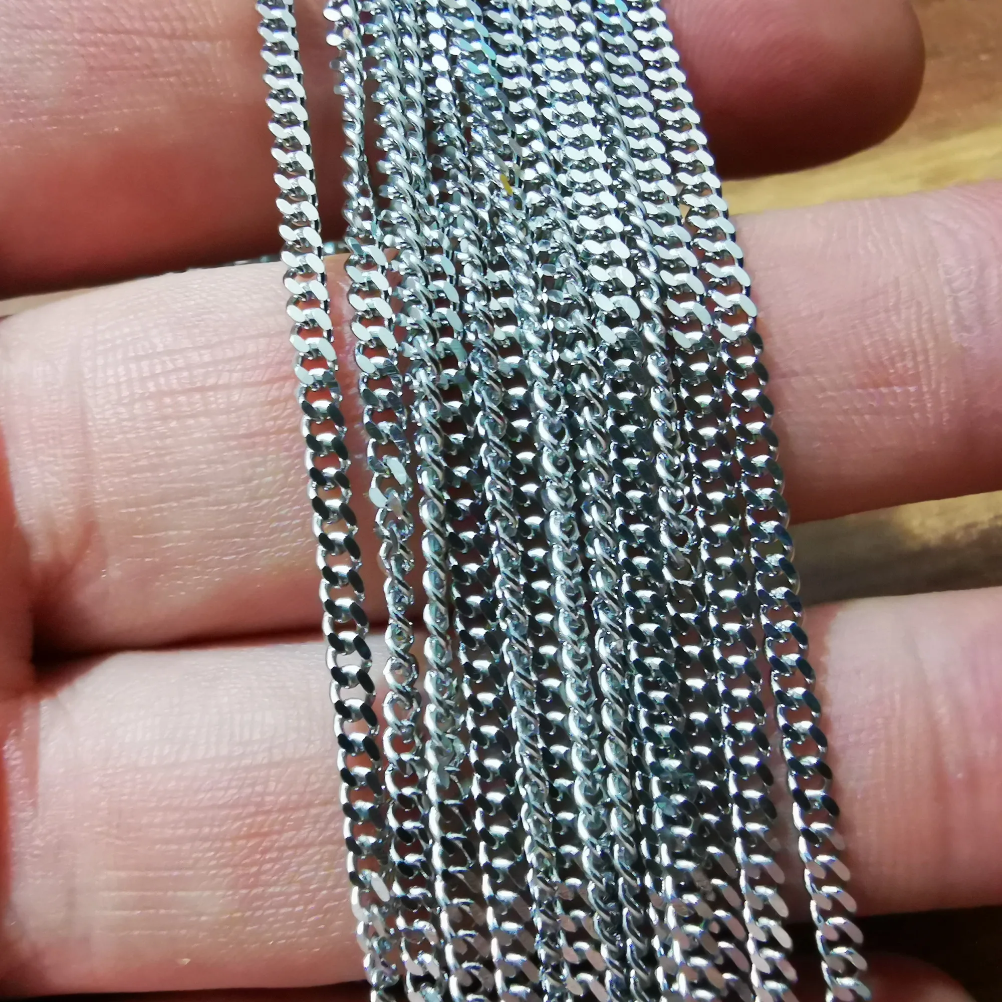 10 Meter Silver Thin 2.2mm Stainless Steel Welding Chain Strong Chain Link Jewelry Findings