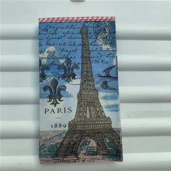 

15 decoupage wedding vintage napkins paper elegant tissue tower Paris bird stamp craft birthday party serviettes decor 33*40cm