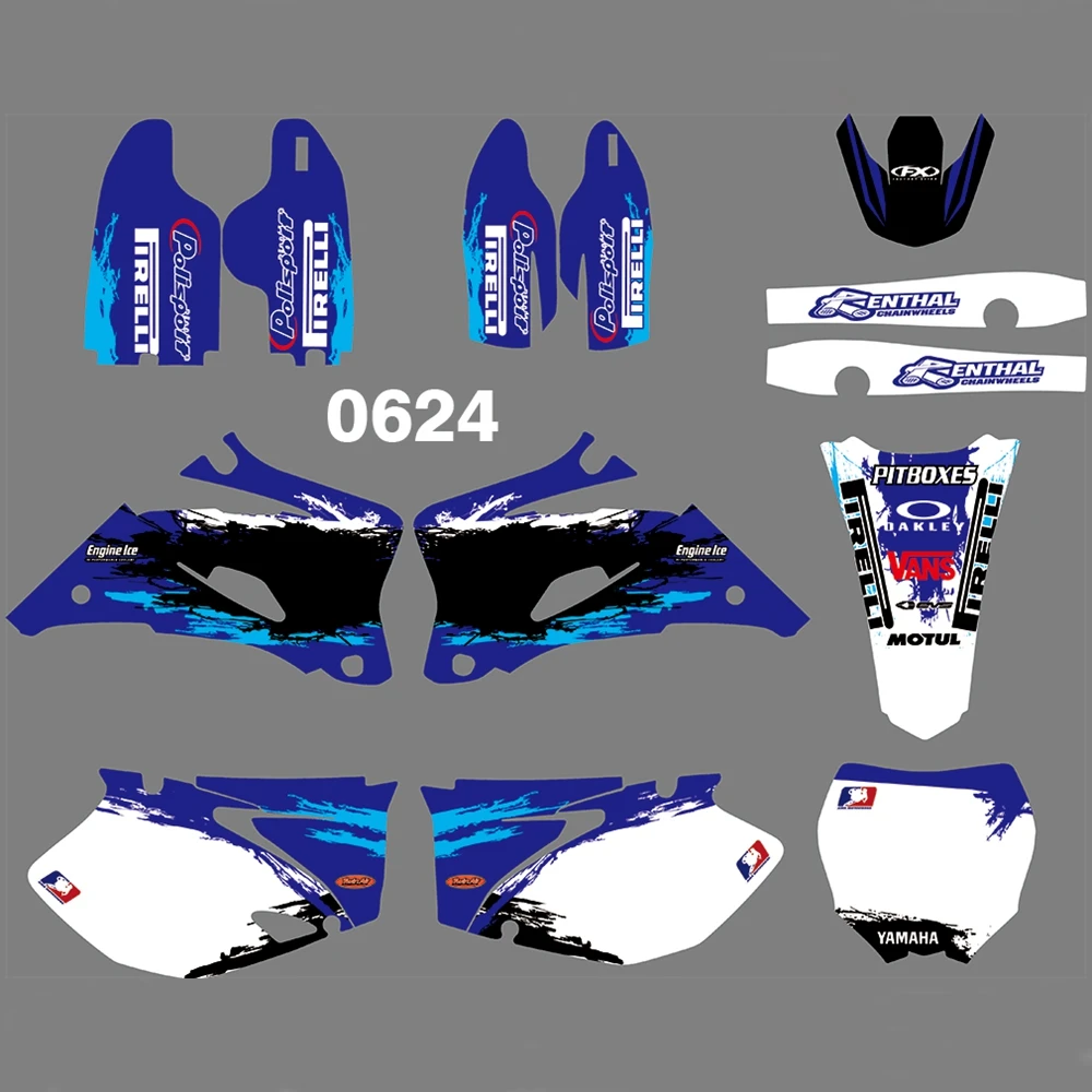 

For YAMAHA YZ250F YZ450F 2006-2009 Graphics Decals Stickers Custom Number Name 3M Full Motorcycle Backgrounds Accessories