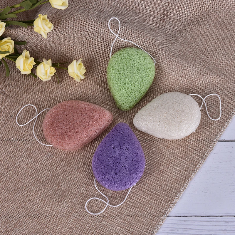 4 ColorsNatural Konjac Konnyaku Puff Face Wash Cleaning Sponge Powder Makeup Tools Exfoliator Cleanse |