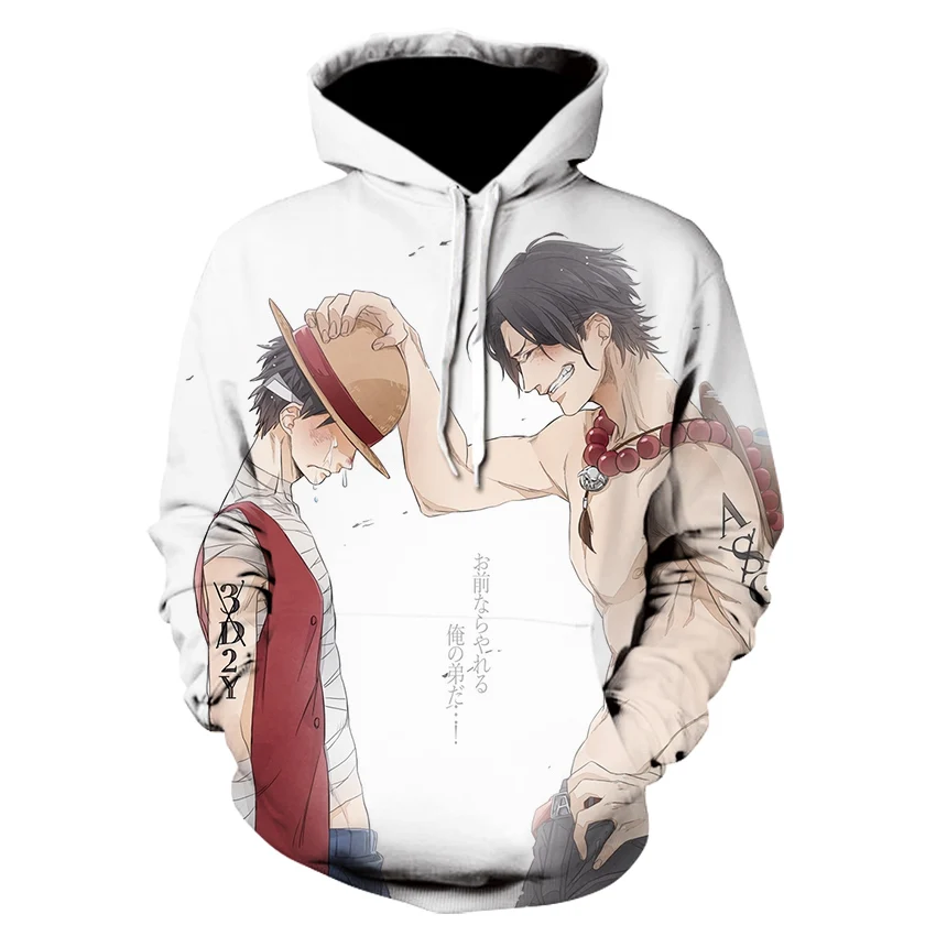 

NEW One Piece Hoodies 3D Print Pullover Sweatshirt Monkey D Luffy Ace Sabo Shanks Law Battle Tracksuit Outfit Casual Outerwear