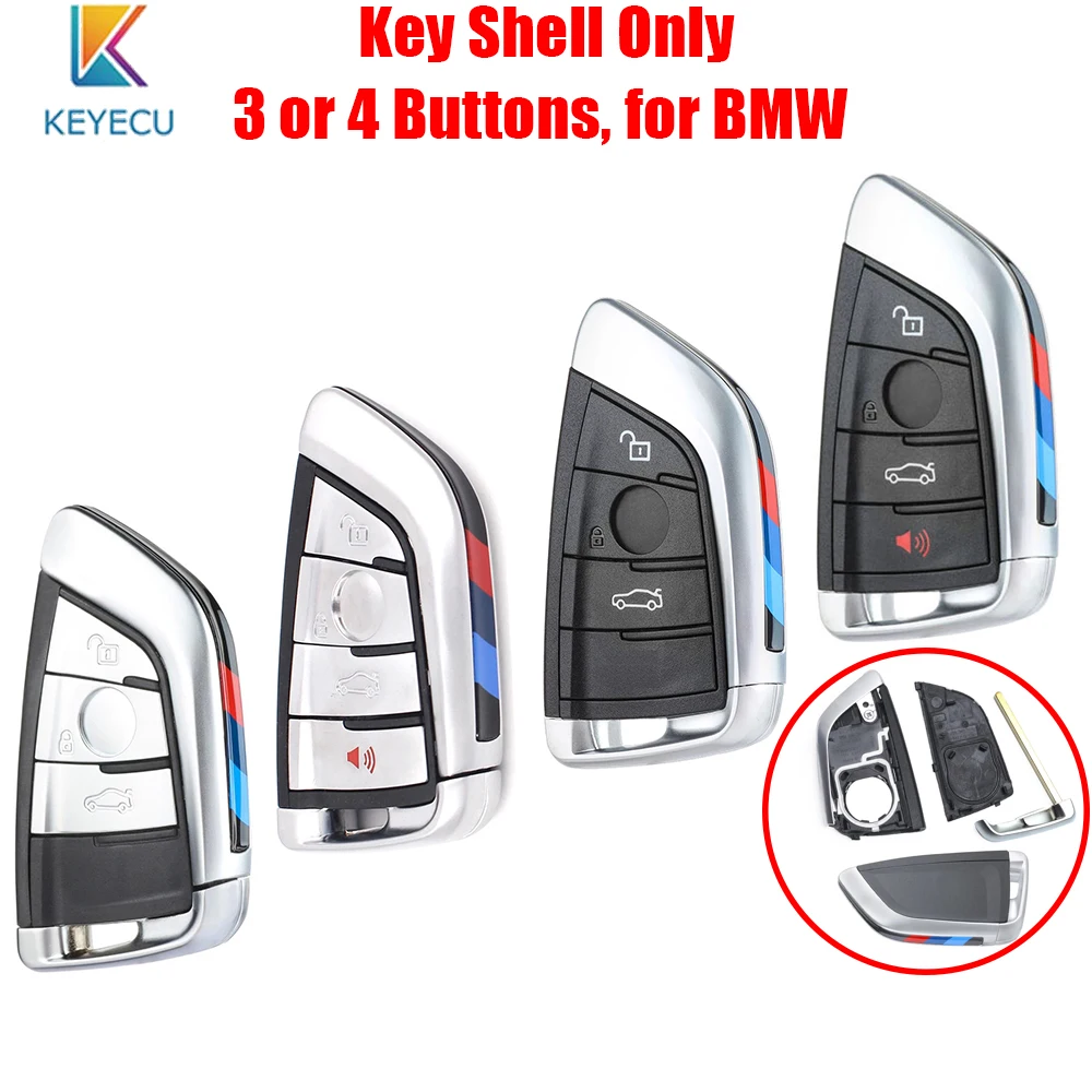 KEYECU Smart Remote Car Key Shell чехол для BMW X5 X6 F15 F16 G30 7 Series G11 X1 F48 F39 3 или 4 кнопки нож карт |
