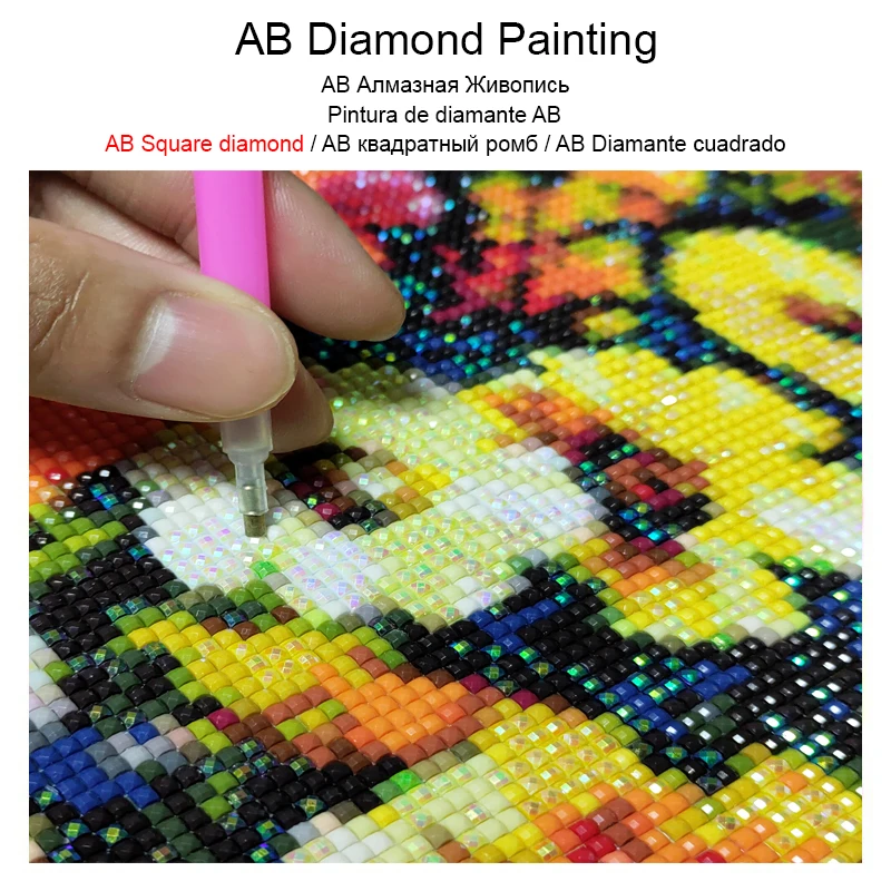 crafts with needles AB Driill Diamond Painting Photos Custom Full Square/Round Diamond Mosaic Picture of Rhinestones Round Diamond Embroidery Sale felting painting Needle Arts & Craft