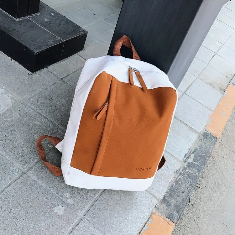 

New Style Fashion Canvas Casual Backpack Student Korean-style Campus Simple Versitile Fashion School Bag Travel Bag