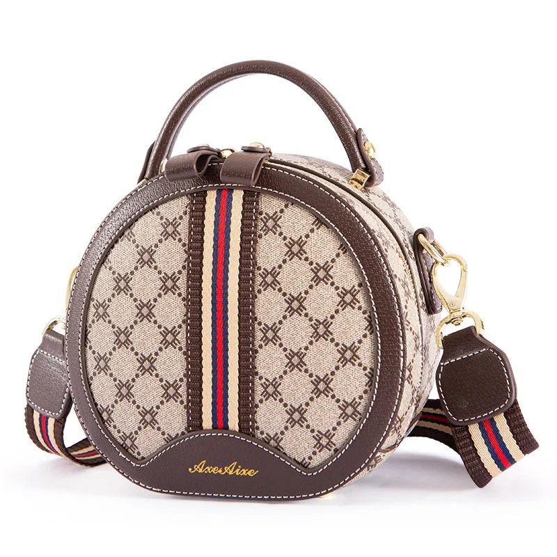 

Fashionable Leather Handbags French Women Bag Western-style Textured Female Messenger Senior Crossbody Design Splice Handbag