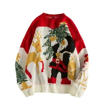 ##Special Price 2019 Christmas Sweaters Women Men New Autumn Winter Casual O-neck Santa Claus Knitted Sweaters Men's Loose Red Pullovers ##Special Price 2019 Christmas Sweaters Women Men New Autumn Winter Casual O-neck Santa Claus Knitted Sweaters Men's Loose Red Pullovers